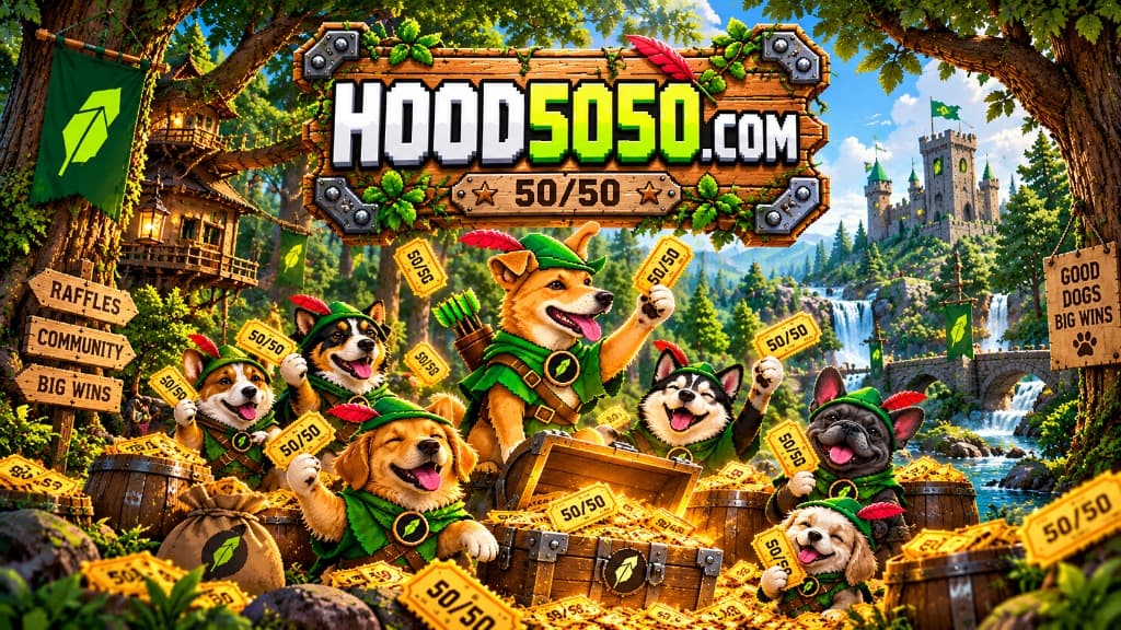 Robinhood Chain Raffle - HOOD5050 on-chain 50/50 raffle platform on Robinhood Chain powered by RandProofRNG